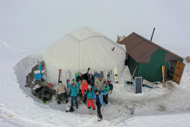 Back-country skiing yurt camp