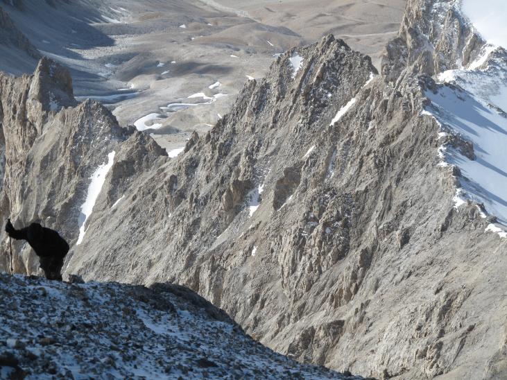 Ascencion of peak skobelev, a five thousand meters high in the region of Chong Alay.