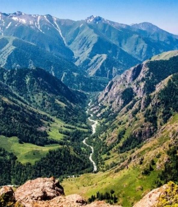 The Dzungarian Alatau is a mountain range located on the border of the Almaty region of Kazakhstan.