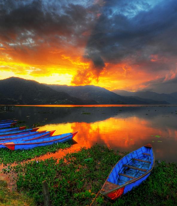 Phewa Lake Sunset - Pokhara, Nepal